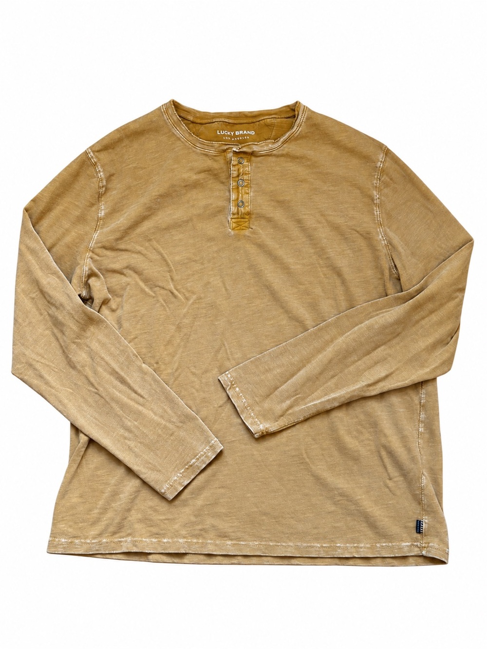 Lucky Brand Men's Long Sleeve Henley - Camel Tan